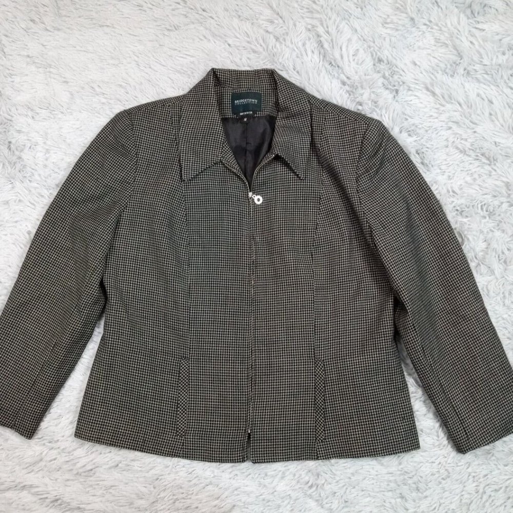Vintage Bridgetown Collection Womens Jacket Blazer Black 16 Wool Faux Pockets‎